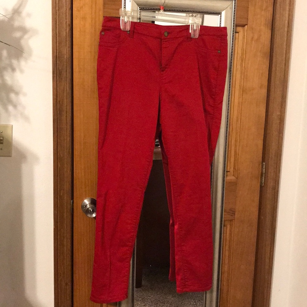 Style and company red brushed denim jeans.